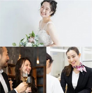 結婚式場の女性